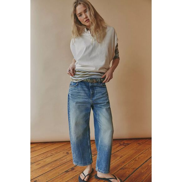 Free People Denim - We The Free Deep Trance Dropped Boyfriend Jeans, From Beyond, Size 27